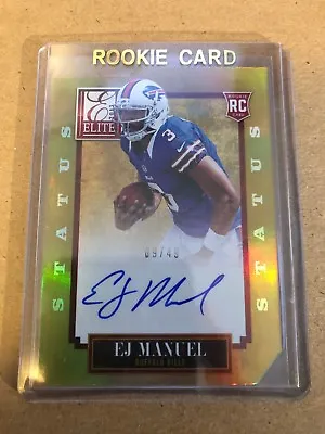 2013 Panini Elite Gold EJ Manuel Die-Cut Rookie Auto Autograph /49 Bills • $11.99