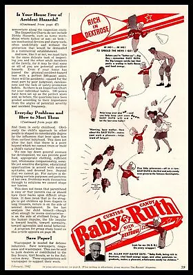 1942 Curtiss Candy Baby Ruth Rich In Dextrose 5¢ Chocolate Bar Vintage Print Ad • $9.95