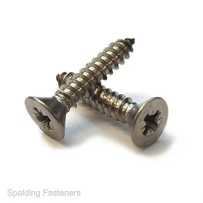 No4 No6 No8 No10 Stainless Countersunk Pozi Self Tapping Screws Choose Your Size • £2.13