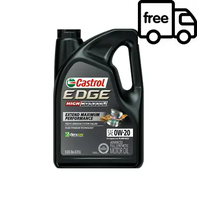 Castrol EDGE High Mileage 0W-20 Advanced Full Synthetic Motor Oil 5 Quarts • $25.96