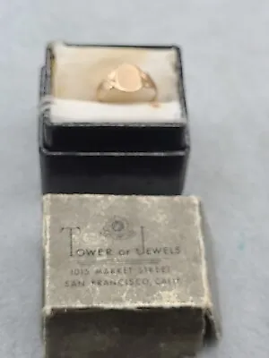 ANTIQUE DESIGNER SIGNED OB 10K YELLOW GOLD BABY RING/PENDANT IN ORG BOX Size 1.5 • $82.61