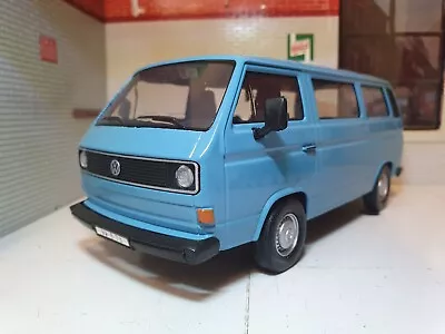 VW T3 T25 Bus Minibus 1980 Blue Motormax 79376 1:24 Scale Diecast Model Van • £32.92