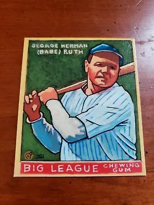 Baseball Art Card Print Of Babe Ruth 1933 • $4