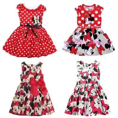 £5.09 • Buy Baby Kids Girls Minnie Mouse Print Birthday Party Dress Up Costume Tutu Dress 