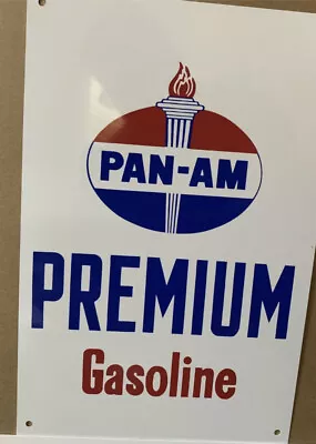 Vintage Style Pan-am Premium Quality Gasoline Heavy Steel Metal  Sign • $49