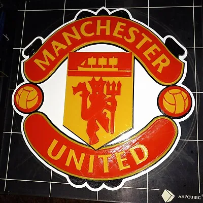 15  Dia 3D Printed Logo Manchester United 3D Graphics Sign. Man Cave. • $35.99