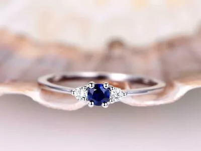 1.00ct Round Cut Lab Created Sapphire Womens Wedding Ring 14k Gold Plated Silver • $49.99