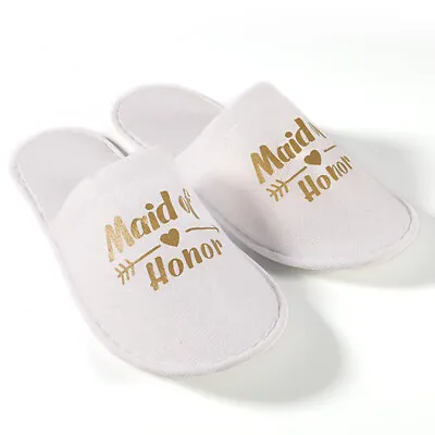 Bridesmaid Party Slippers Bride Wedding Disposable Slippers Hotel Travel Slipper • £2.75