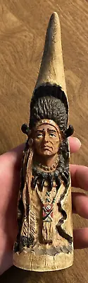 $18.99 • Buy Vintage Native American Figurine Carved Out Of Resin Faux Horn Decor Display C26
