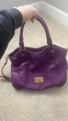 Marc By Marc Jacobs Classic Q Francesca Purple Italian Leather Hobo Bag • $90
