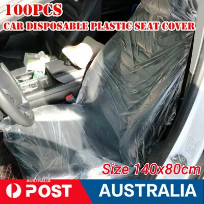 100x Disposable Plastic Auto Car Seat Covers Protectors Mechanic Valet Roll EOB • $29.35