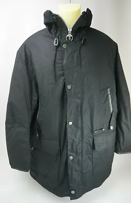 $325 • Buy Barbour Men's Gold Standard Supa Border Waxed Cotton Jacket Black Size Medium