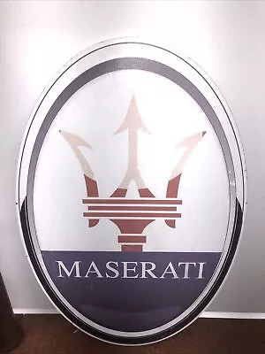 Maserati Aluminum Logo Sign 15” X 10” • $100