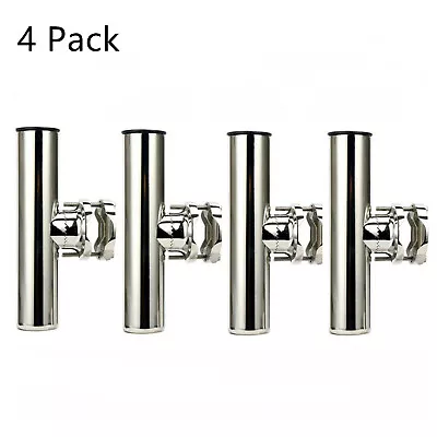 4 Pack Stainless Rail Mount Clamp On Fishing Rod Holder For Rails 1-1/4  To 2  • $72.19