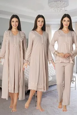 £82.10 • Buy LohusaHamile 2426 Maternity Pajamas Labor Nursing Delivery Hospital Gown Wt Robe