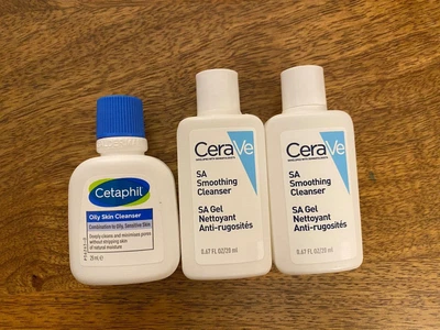 £8.95 • Buy Cetaphil Oily Skin Cleanser 29ml & 2 X 20ml CeraVe SA Smoothing Cleanser New