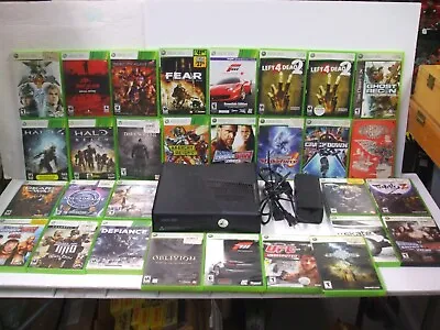 Microsoft X Box 360 S Console With Power Cord And 27 Different XBox 360 Games • $199.96