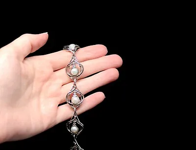 Israel Designer Hagit Gorali 925 Silver Bracelet With Pearls • $225