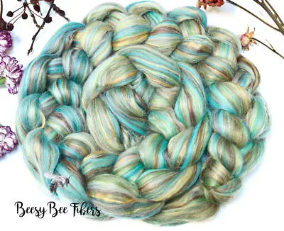 SLEEPING BEAUTY - Wool Roving Custom Blend Merino Silk Bamboo Combed Top 4 Oz • $18.50