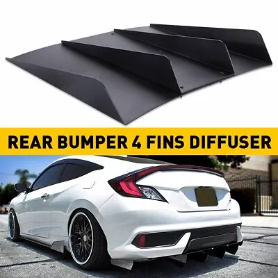 For Universal Car Rear Diffuser Bumper Spoiler Lower Lip Splitter 4 Shark Fins • $63.99