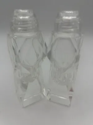 Vintage Art Deco Crystal Salt And Pepper Shakers With Glass Tops • $10.20