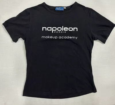 Napoleon Perdis Women Make Up Academy Logo T-Shirt Top Size 10 12 S Y2K • £13.61