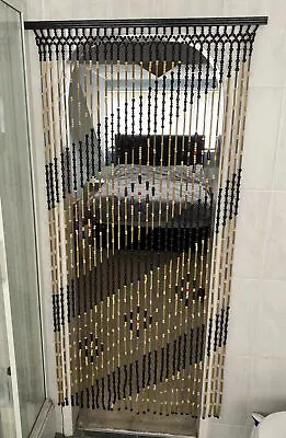 £39.95 • Buy Wood Bead Curtain For Doors 1970s Vintage Tassel Style Wooden Beaded Door Screen