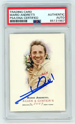 MARIO ANDRETTI Signed 2007 Topps Allen & Ginter Card #19 - NASCAR Formula 1 -PSA • $119.99