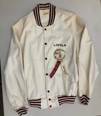 Vintage Loyola Of Montreal Jacket White & Red Sz Medium & Button From 68-69 • $30