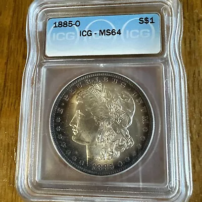 1885-O $1 MORGAN SILVER DOLLAR ICG 2888430601 MS64 Stunning Toned Ring • $100