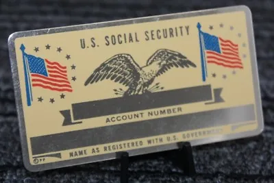 Metal US Social Security ID Card (Blank) [080CHR] • $5