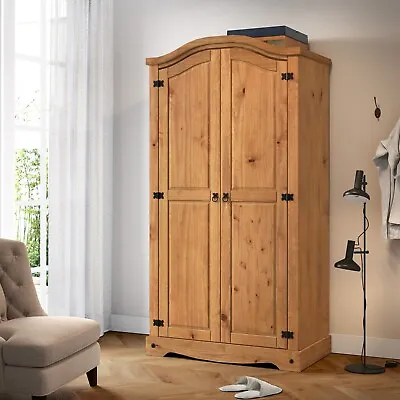 Corona Wardrobe 2 Door Arch Top Mexican Bedroom Solid Pine By Mercers Furniture • £198.90