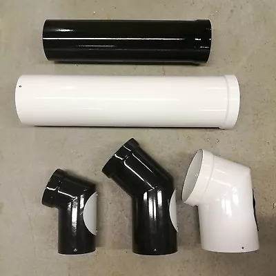 £27.50 • Buy Vitreous Enamelled Multifuel Flue Pipe In White And Black, 4 , 5  Or 6 