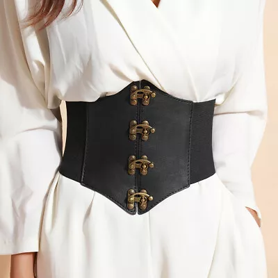 Womens Steampunk Pirate Costumes Corset Belts Retro Buckle Wide Waist Cincher • $14.29