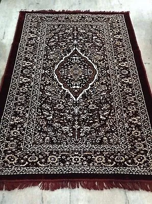 Vintage Viscose Red Maroon Tufted Floral Area Rug Carpet Size 5x7 Feet  • $306.24