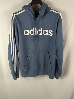 Adidas Sweatshirt Men's Size Large Blue Hooded Pullover Kangaroo Pocket • $21.97