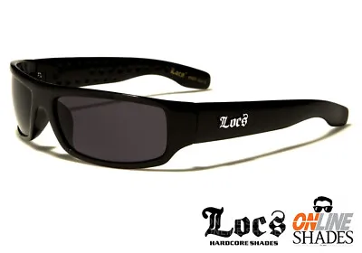 LOCS OG Biker Shades Original Gangster Men's BLACK Designer Sunglasses Dark Lens • $9.95