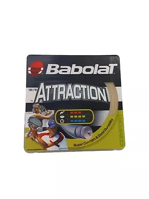 New 40' Set BABOLAT Attraction Power 130 / 16 Tennis Racket String Natural • $12.50