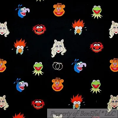 BonEful FABRIC FQ Cotton VTG Jim Henson Muppet Miss Piggy Kermit Frog Fozzy Bear • £8.44