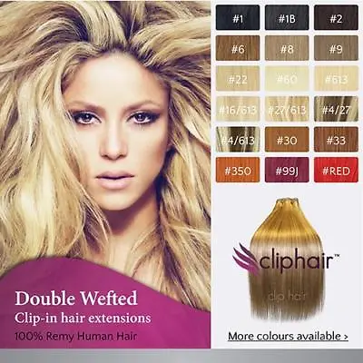 £166 • Buy Extra Thick Double Weft Clip In Hair Extensions 100% Remy Human Hair Extensions