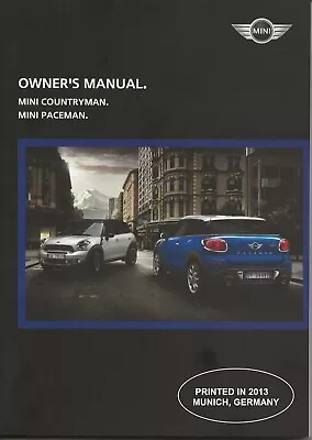 MINI COOPER OEN NEW COUNTRYMAN PACEMAN Owners Manual Handbook QCO • $34.95