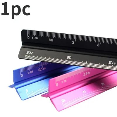 Aluminum Alloy Triangular Scale Laser Charting Drawing Metric Ruler Design • $10.32