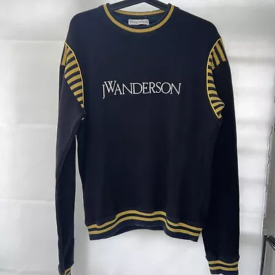 JW Anderson Embroidered Sweatshirt Varsity Style Navy & Yellow Size S / M • £69.99