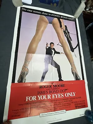 James Bond For Your Eyes Only Original Cinema One Sheet Poster 27x41 Rare • £119