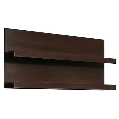 136 Cm Wide Wall Shelf Living Room Furniture Dark Mahogany • £132