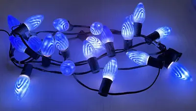 20 Vintage GE C 9 1/2 Blue Flame Christmas Light Bulbs NO BOX L13 • $59.99