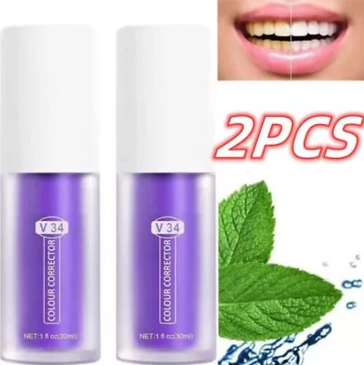 $20.99 • Buy 2 Pack Hismile V34 Colour Corrector Tooth Stain Removal Purple Teeth Whitening
