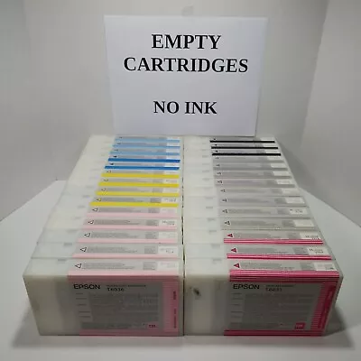 LOT 28 EMPTY Epson Stylus Pro Ink Cartridge T6036 T6034 T6037 T6035 T6023 T6039 • $159