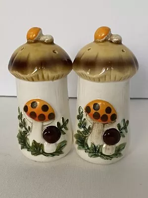 VINTAGE Merry Mushroom Salt And Pepper Shakers Sears 1970s Very Clean Never Used • $33