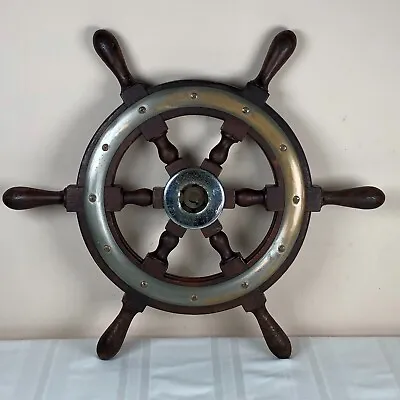 Vintage 21  Ship's Wheel Brass Nickel Alloy Combination Ring Tiki Bar Man Cave • $279